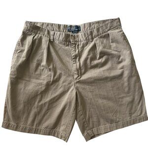 Polo by Ralph Lauren Men's Tyler Short Classic Chino Khaki Pleated VTG Size 38
